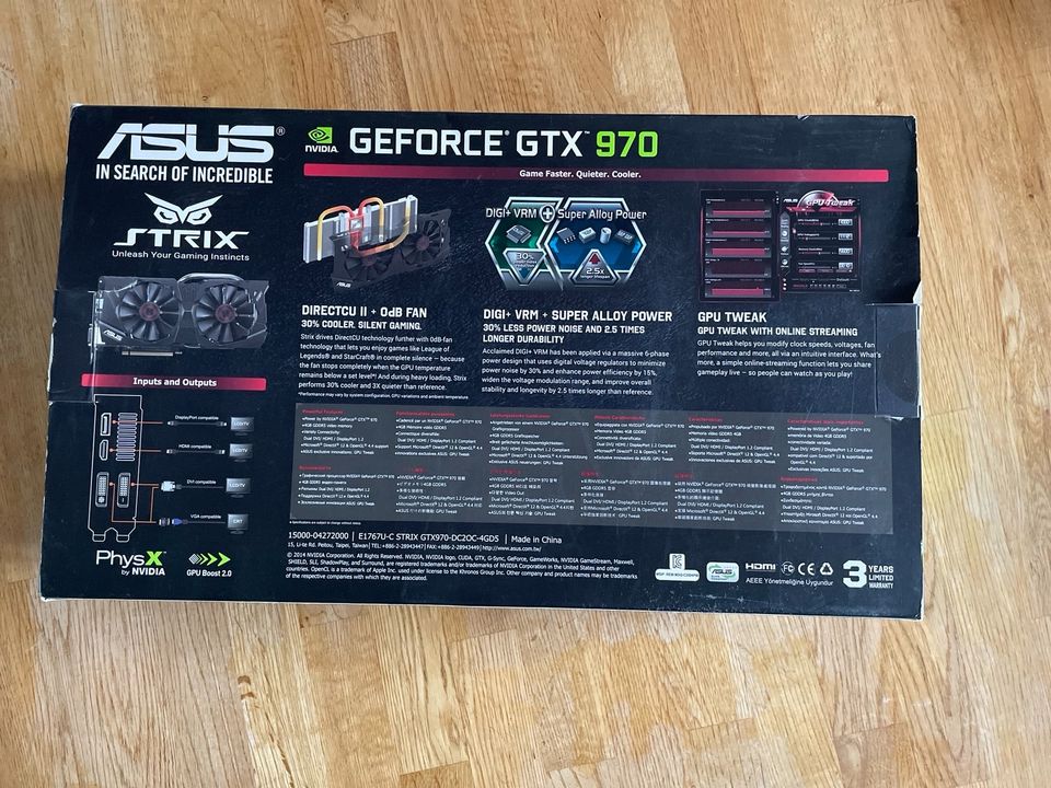 Originalverpackung von Asus für Geforce GTX 970 in Leipzig