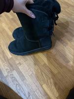 Schuhe Damen Gr. 38 UGG Boots schwarz  mit Schleife und Fell Düsseldorf - Bilk Vorschau
