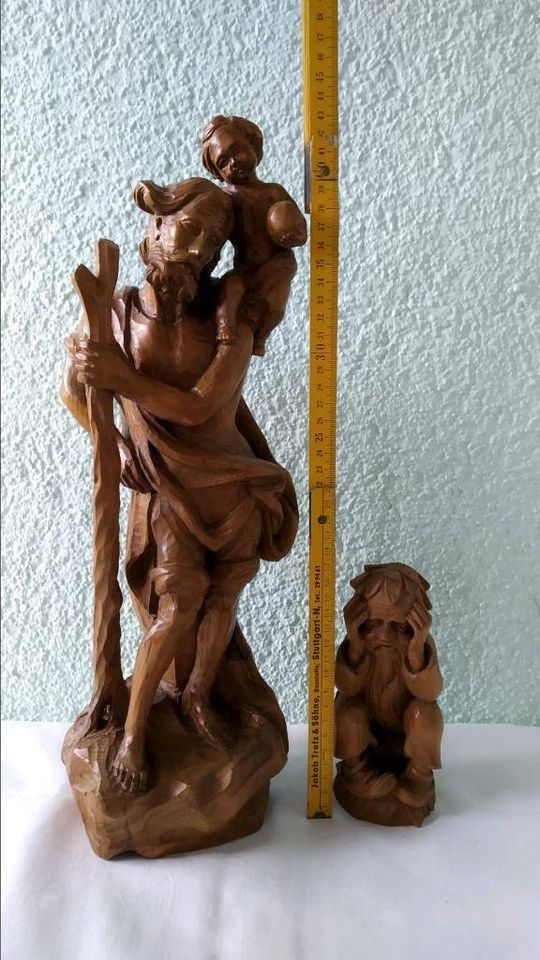 Geschnitzte Holzfiguren Heiliger Christophorus in Baden-Württemberg -  Großbettlingen