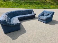 Couchgarnitur, sehr bequem, blau, Samt Bayern - Sankt Englmar Vorschau