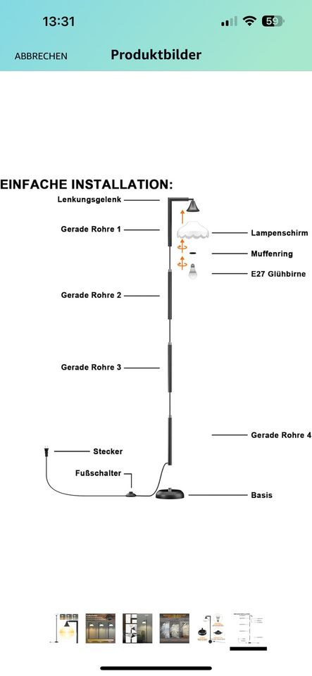 Standleuchten Wohnzimmer, 3 Farbtemperaturen Stehlampe in Dessau-Roßlau