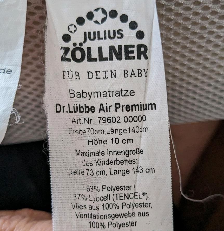 Julius Zöllner Dr. Lübbe Air Premium Babymatratze 70x140 cm in Heusweiler