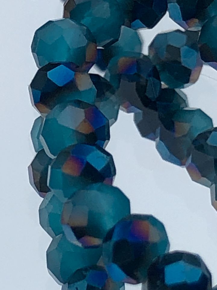 Glasperlen fac. hellblau+AB Effekt 4x3,5mm Strang (120-124 Stück) in Lauenau