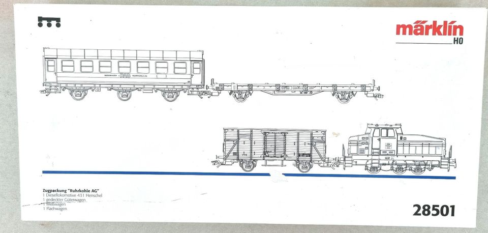 Märklin HO 28501 Zugpackung "Ruhrkohle AG" Diesellok, 3x Güterwag in Leingarten