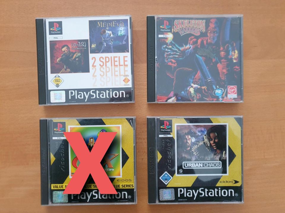 PS1 Spiele - Urban Chaos, Skeleton Warrior, Medievil + C-12 in Stuttgart