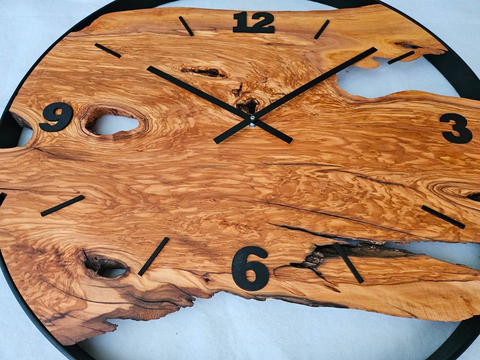 *70cm XXL Wanduhr Olivenholz Holzuhr Rolex Tisch SofaUnikat* in Altenmünster