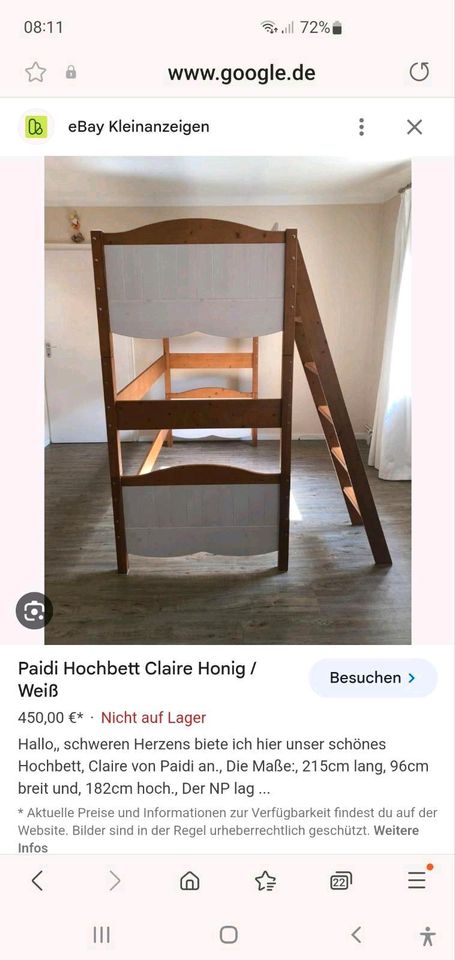 Paidi Hochbett, Doppelstockbett 90 x 200 in Neukirchen/Pleisse