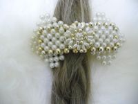 Haarspange Perlen weiß + goldfarben, Schleife ca.12 x 6 cm Rheinland-Pfalz - Neustadt an der Weinstraße Vorschau