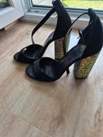 Damen Even&Odd Sandalette Schwarz High Heels 38 Pailetten Block Duisburg - Duisburg-Süd Vorschau