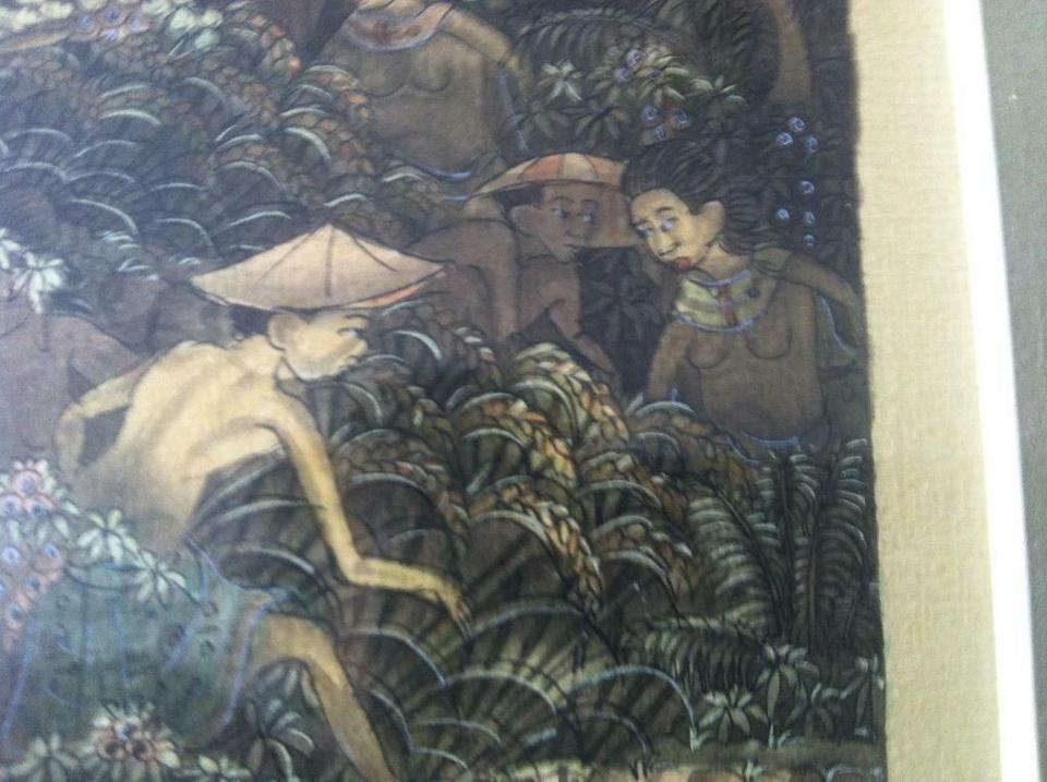 Aquarell Malerei, Bali, Original, sehr feine Malerei, ca 50/60 Ja in Wiesbaden