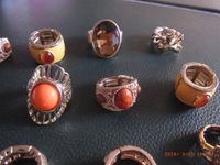 20 x  Modeschmuck -  Damen-Ringe – Orange Einlage-Steine Rheinland-Pfalz - Rommersheim Vorschau