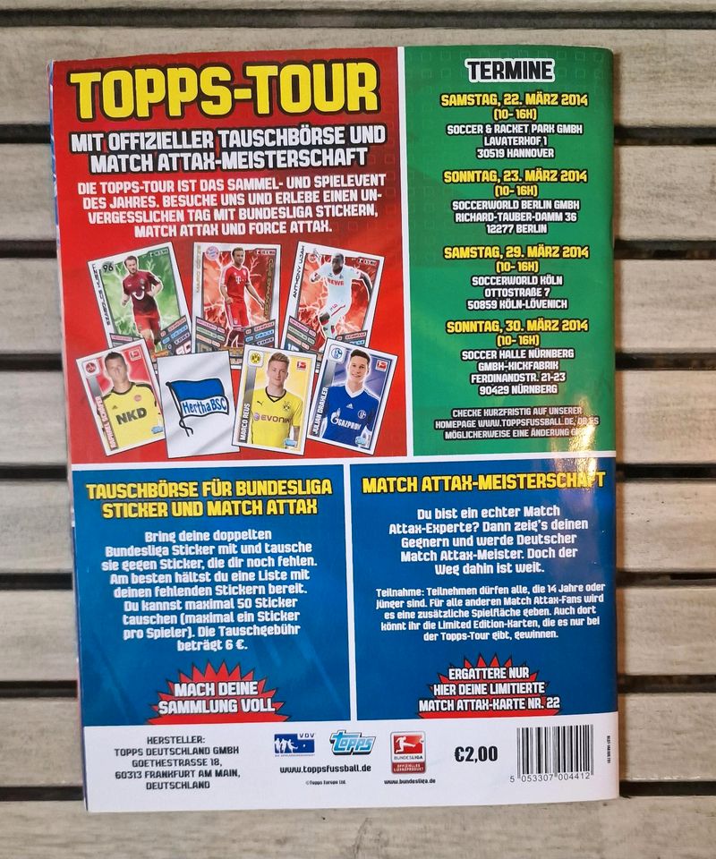 Fußball Sticker Album TOPPS BUNDESLIGA 2013/2014 - Komplett in Warstein