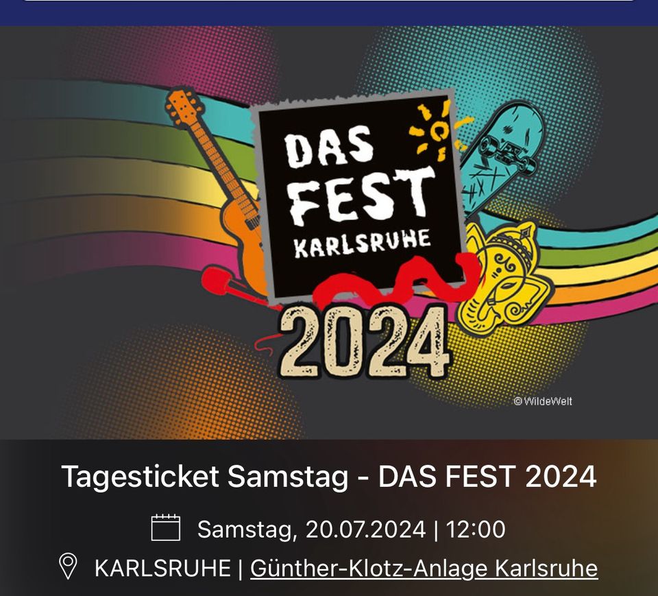 Das Fest  2 x Tagestickets Samstag in Landau in der Pfalz
