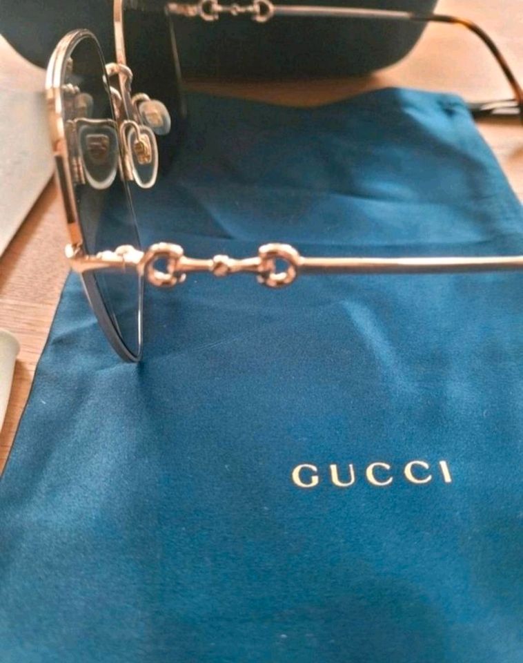 Gucci ORIGINAL Sonnenbrille GG0879S  Gold- grau neu mit Etui usw in Osnabrück