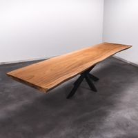 Baumstamm Esstisch 3.4m x 1.04m Nachhaltig Massivholztisch aus 1 Stück Holz Bohlentisch Baumkantentisch Baumstammkanten Wohnzimmertisch Holztisch Design Tisch Stahlbeine Edelstahl Tischbeine Nordrhein-Westfalen - Ochtrup Vorschau