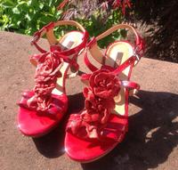 Zinda Absatz Sandalen in roten Lackleder, Größe 37 Frankfurt am Main - Gallusviertel Vorschau