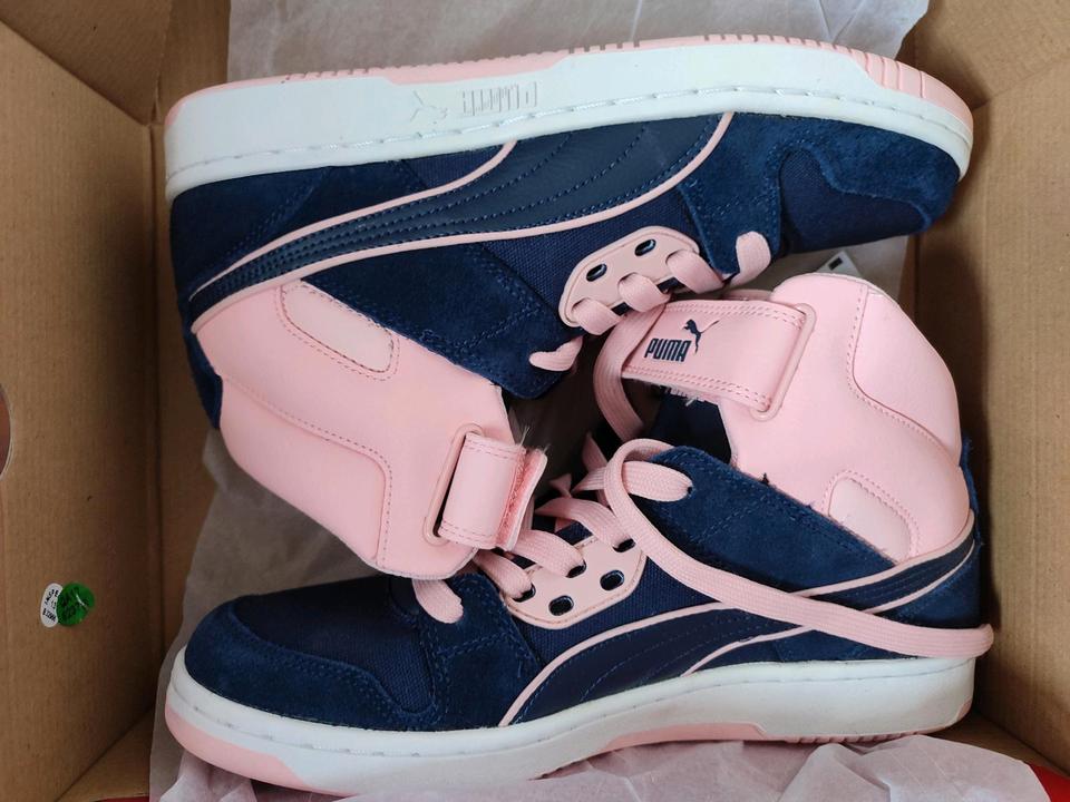 ungetragene Puma Turnschuhe, Rebound, hoch, blau-rosa, Gr. 41 in Dortmund