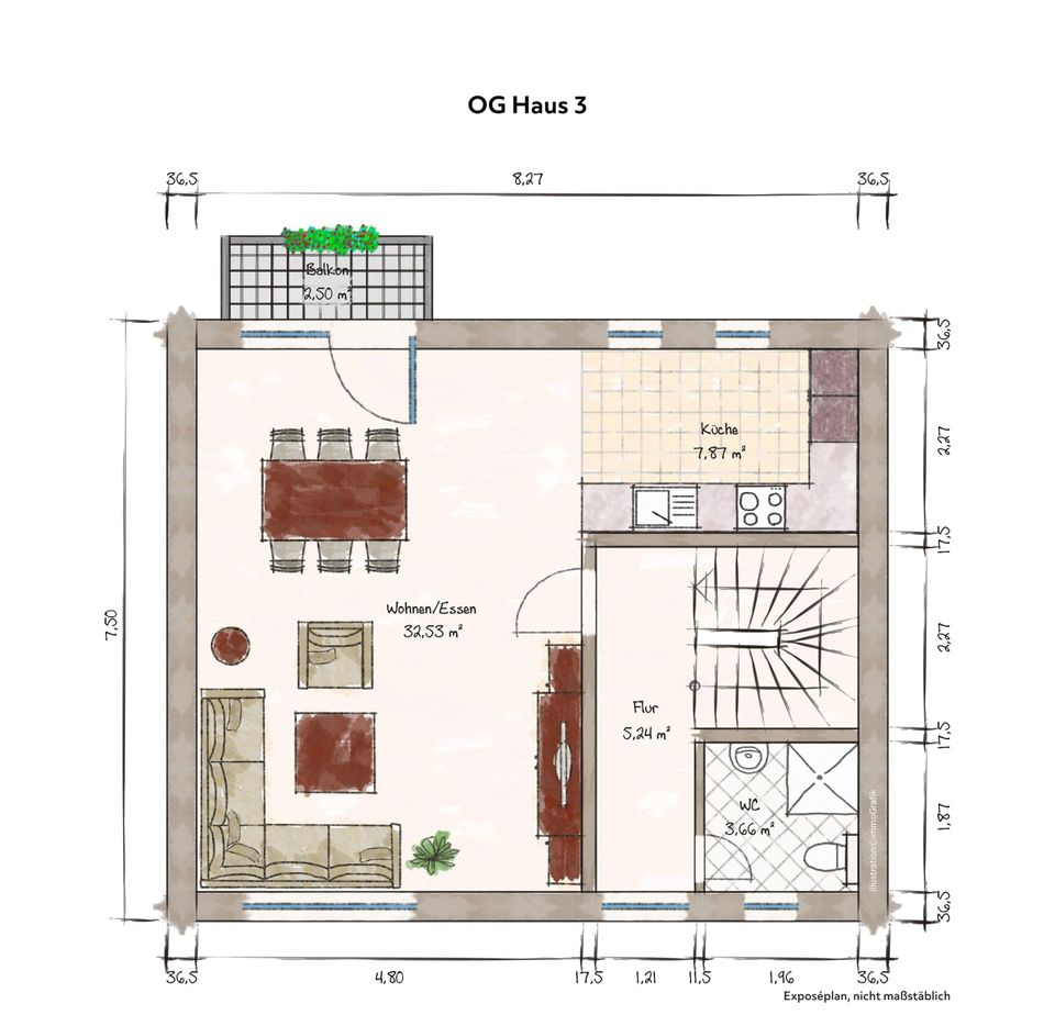 Grundstück mit Baugenehmigung als Reihenendhaus *Zentrum mit ca. 135 m² Wfl. + 48 m² Reserve in Ilmenau