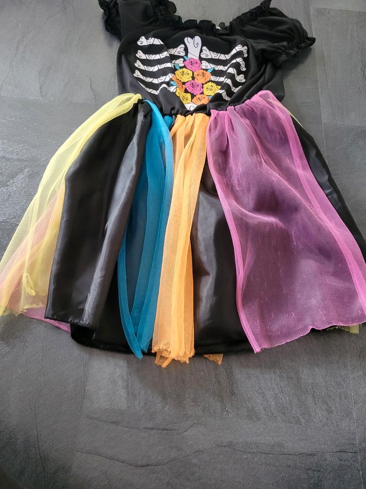 Kleid Skelett Kostüm 122 Mädchen in Raben Steinfeld