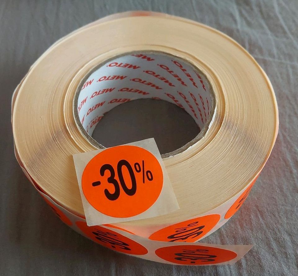 1 Rolle Etiketten - 30% in Kliding