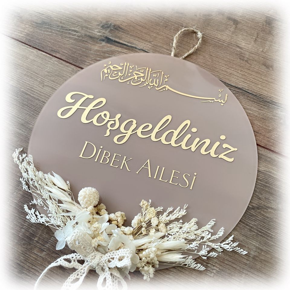 Türschild Willkommensschild Acryl Hosgeldiniz Kapi Süsü Geschenk in Meinerzhagen