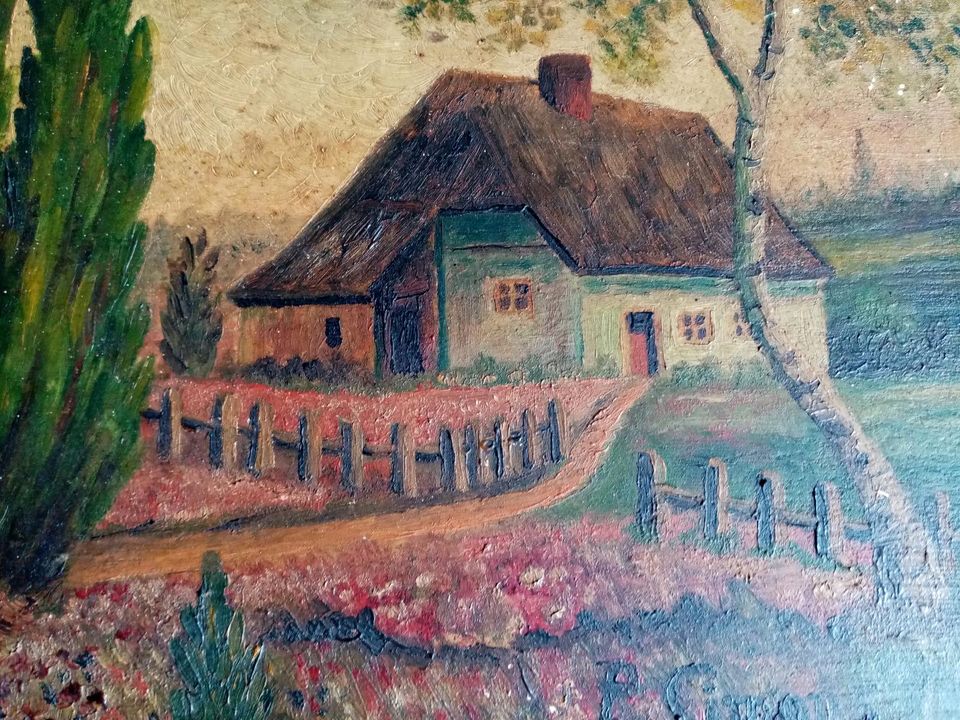 Alte  Öl Bild  Landschaft 1933 in Aachen