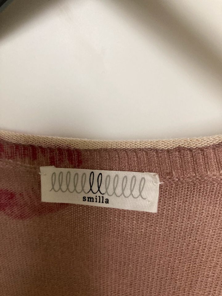 Roséfarbene beige Strickjacke aus Baumwolle, Modal  und Wolle in Gilching