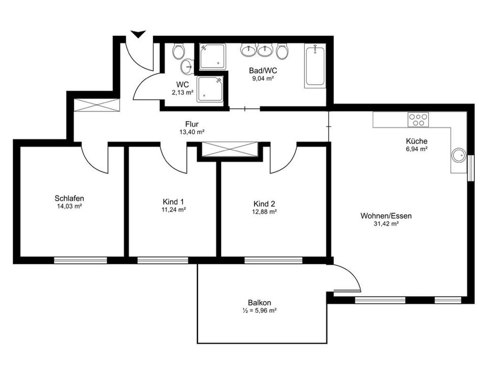 Sofort bezugsfertig: Attraktive 4-Zimmer-Wohnung mit sonniger Loggia in der Blumenau in München