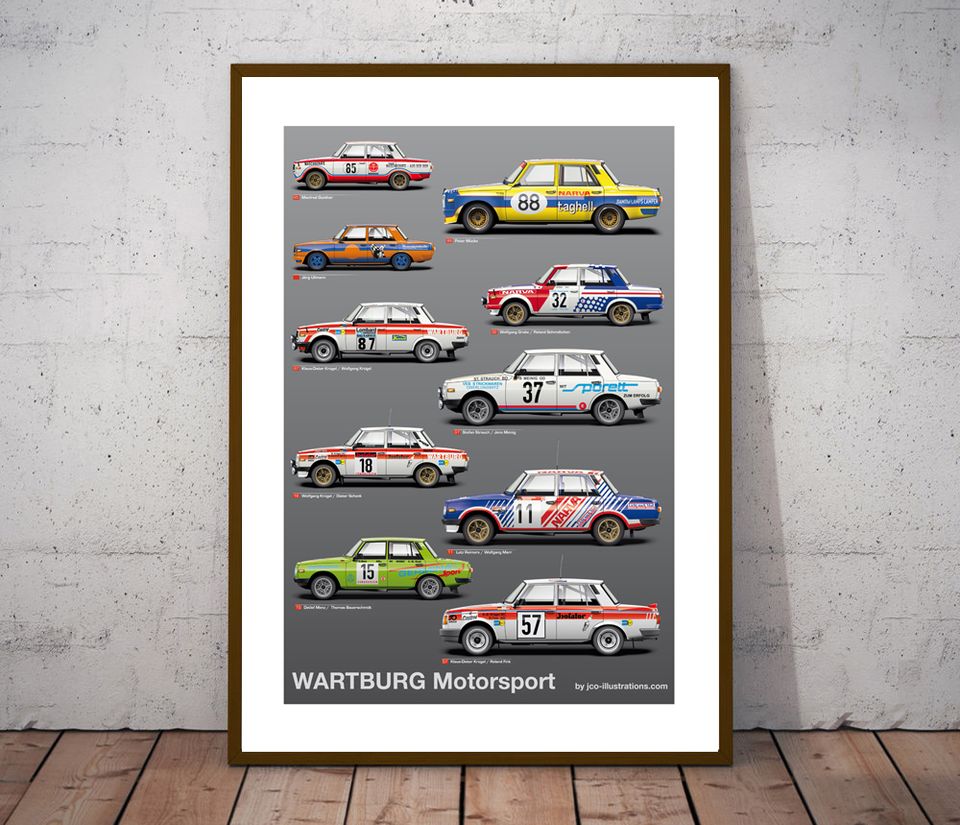 Poster Wartburg Motorsport Rallye/Rennsport 70 x 50 cm in Grüna (Sachsen)