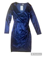 Samt Kleid dunkelblau Abendkleid Silvester V Ausschnitt Schlitz Hessen - Griesheim Vorschau