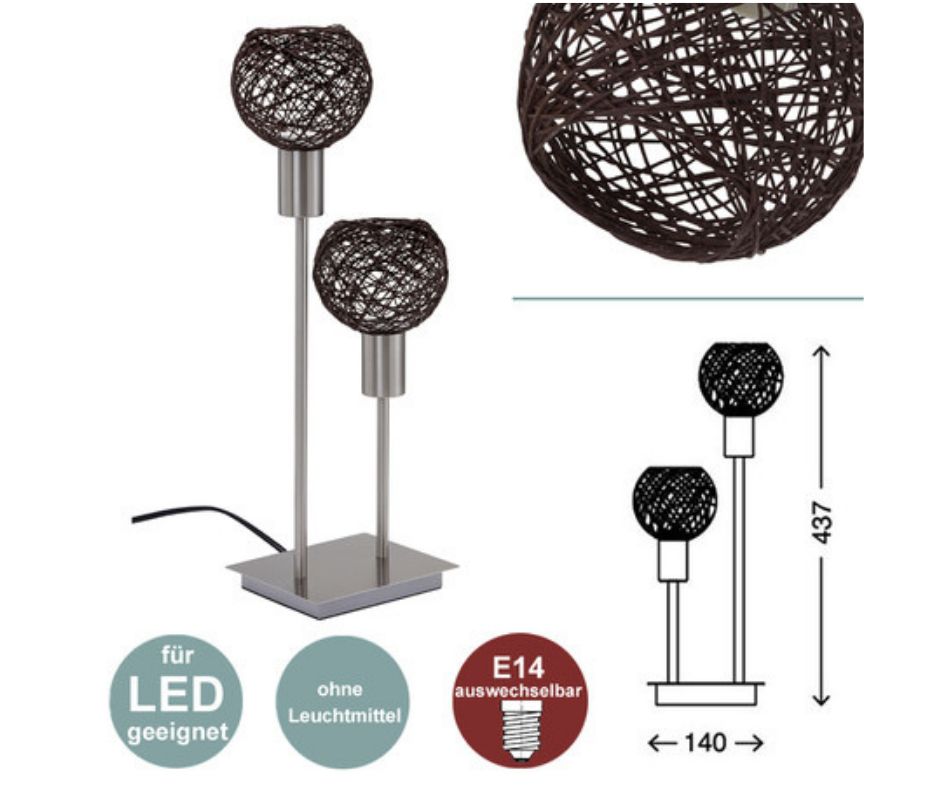 BRILONER Tischlampe Tischleuchte Lampe Leuchte 7814-022 NEU in Bielefeld