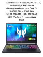 Acer Predator Helium 300 Gaming Laptop Frankfurt am Main - Niederursel Vorschau