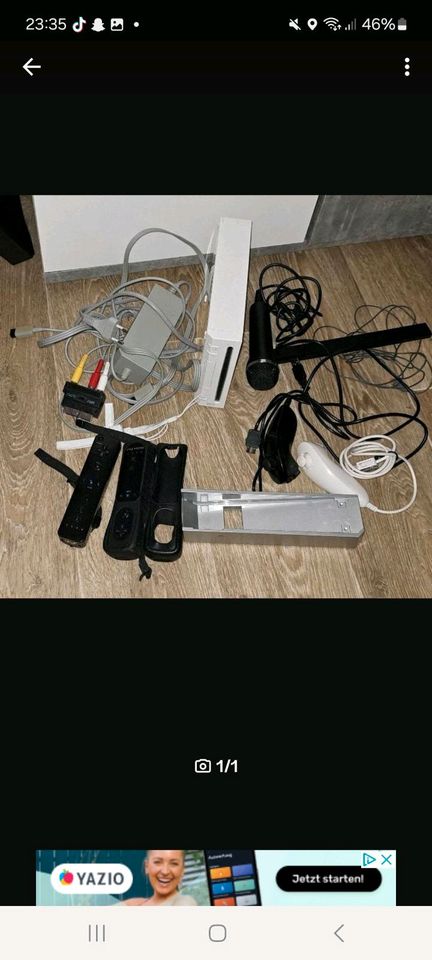 Nintendo Wii Konsole weiß mit Kabeln & Wii Controller Nunchuck Gr in Halle