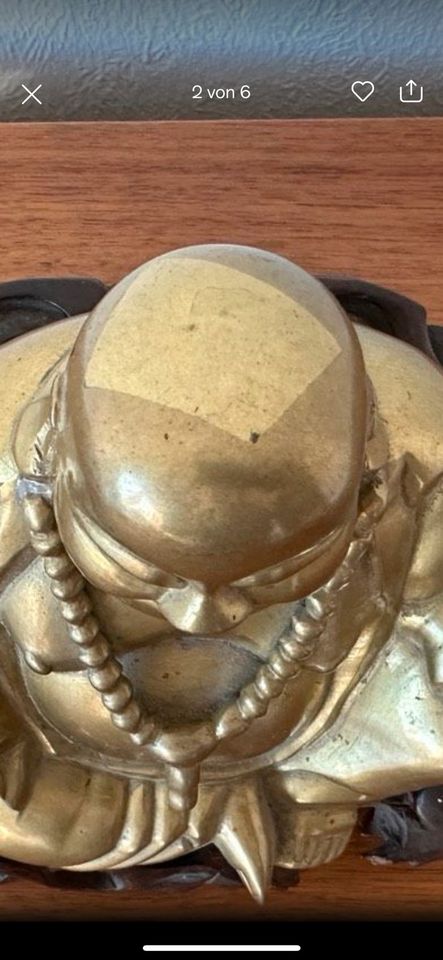 Buddha gold Bronze Messing alt dick lachend Vintage in München