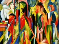 Franz Marc - Stallungen k98982 90x120cm Ölbild handgemalt Berlin - Treptow Vorschau