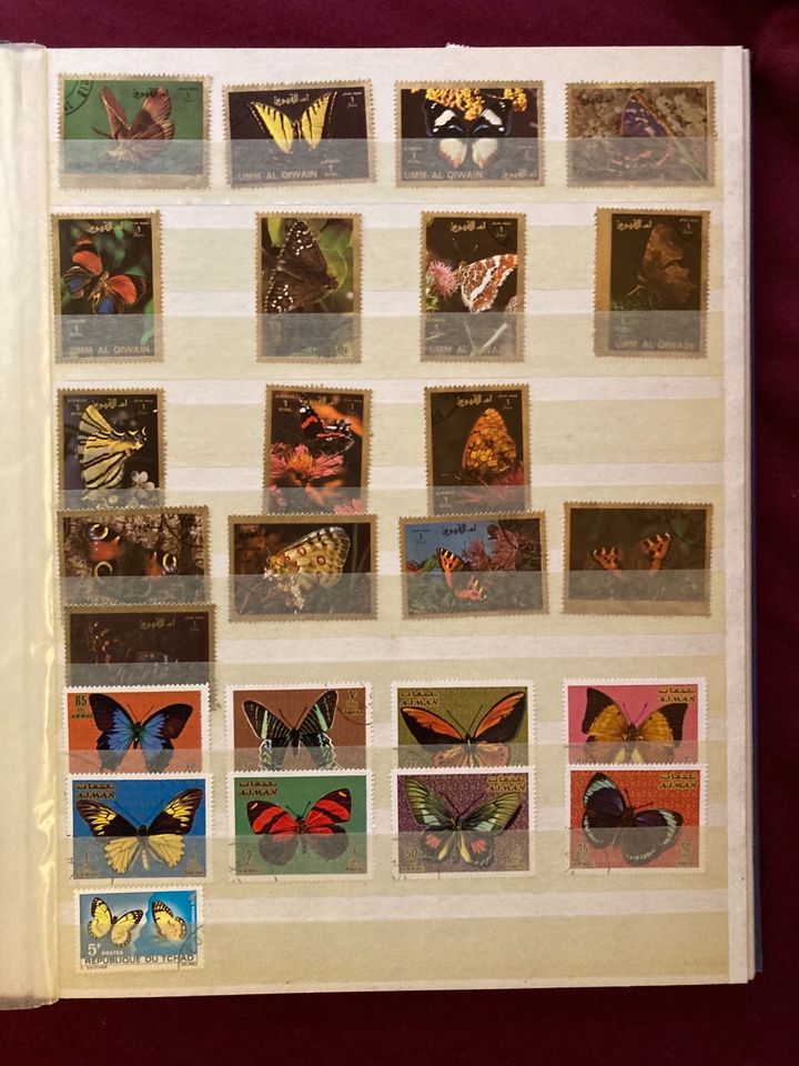 Briefmarkenalbum Briefmarken, Schmetterlinge Fische Motive in Krefeld