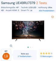 Samsung UE49RU7379 Curved TV Top Zustand Niedersachsen - Bergen Vorschau