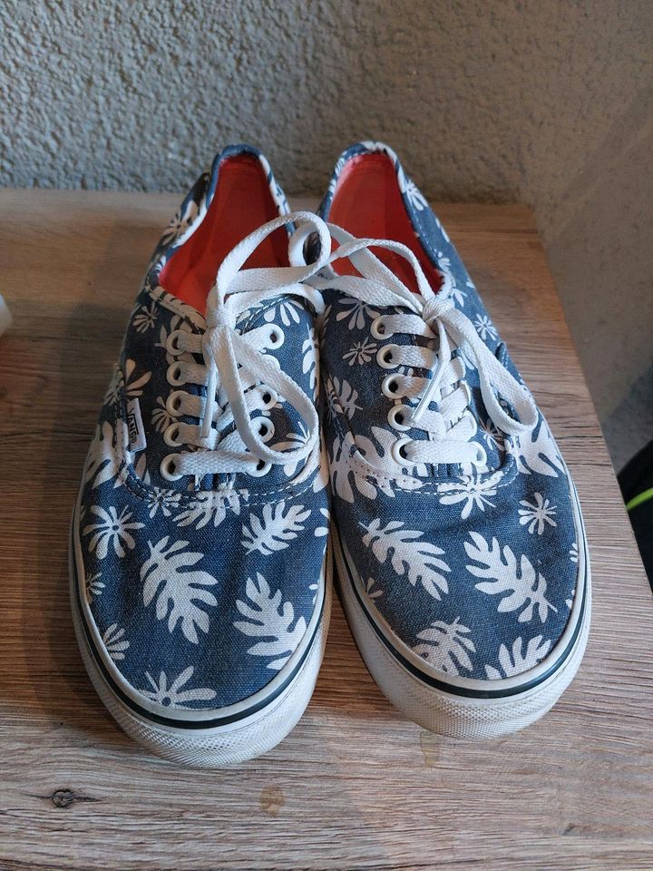 Vans Turnschuh Sneaker plant print Pflanze blau in Jena