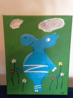 Acrylbild "Hippo mit Blume" Bayern - Wolnzach Vorschau