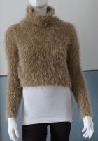 Gr. S Fuzzy Zottel Strickpullover Short kurzer Pulli beige creme Schleswig-Holstein - Hohenwestedt Vorschau