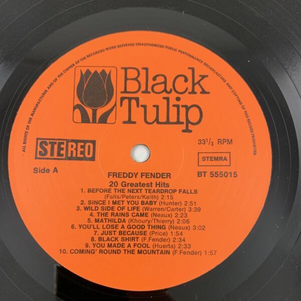 Freddy Fender 20 Greatest Hits LP Vinyl Schallplate Black Tulip in Hamburg