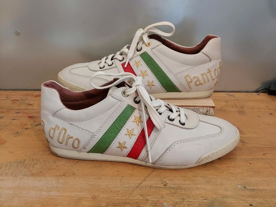 Pantofola d'oro Italia Sneaker 44 Schuhe Leder Trikolore 43 in Weilrod 