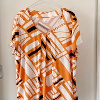 Bluse Shirt kurzarm weiss orange schwarz Gr.48 Gr.XXXL neuw. Bayern - Augsburg Vorschau