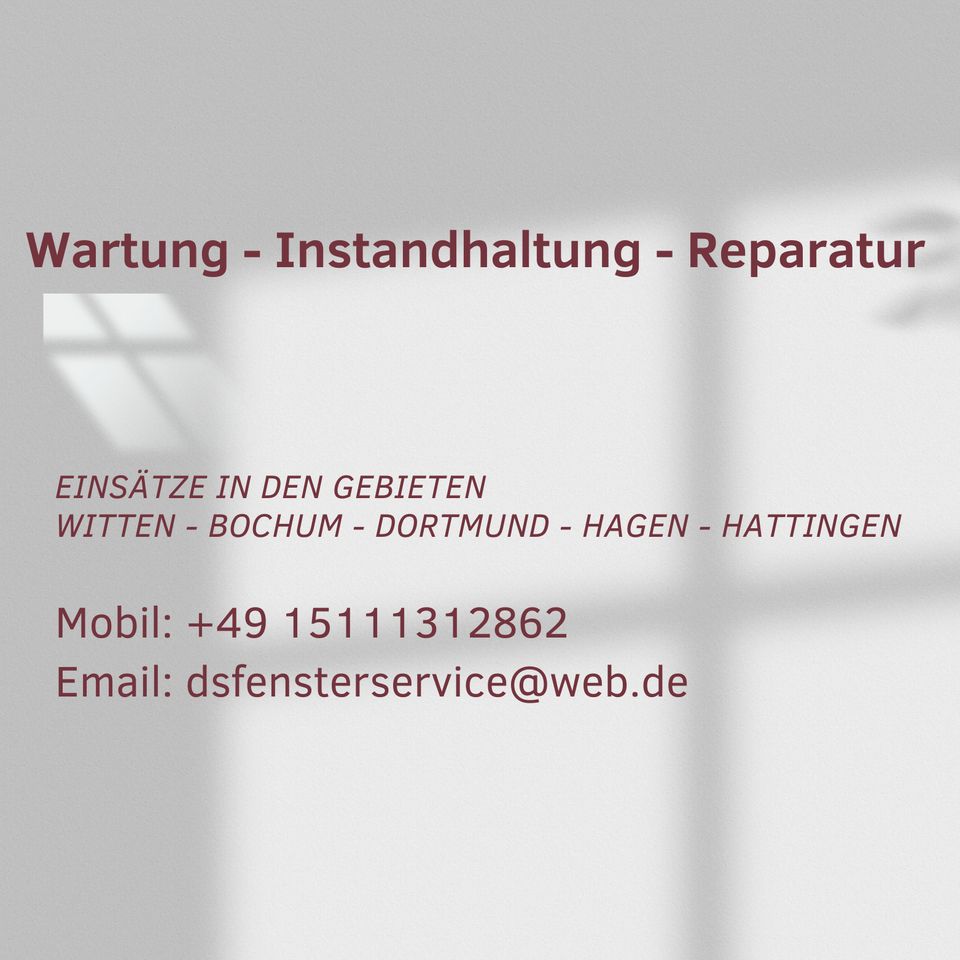 Fensterwartung & Reparatur, Rolladeneinstellung & Instandhaltung in Dortmund