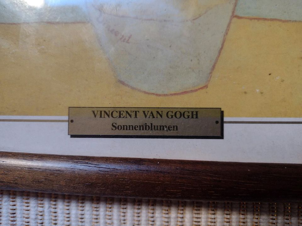 *Van Gogh Bild Sonnenblumen*mit Biographie auf der RückseRarität in Schlüsselfeld