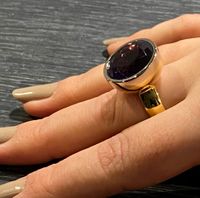 massiv Ring 750 Gold mit Amethyst Handarbeit Anfertigung Unikat Rheinland-Pfalz - Ettringen Vorschau