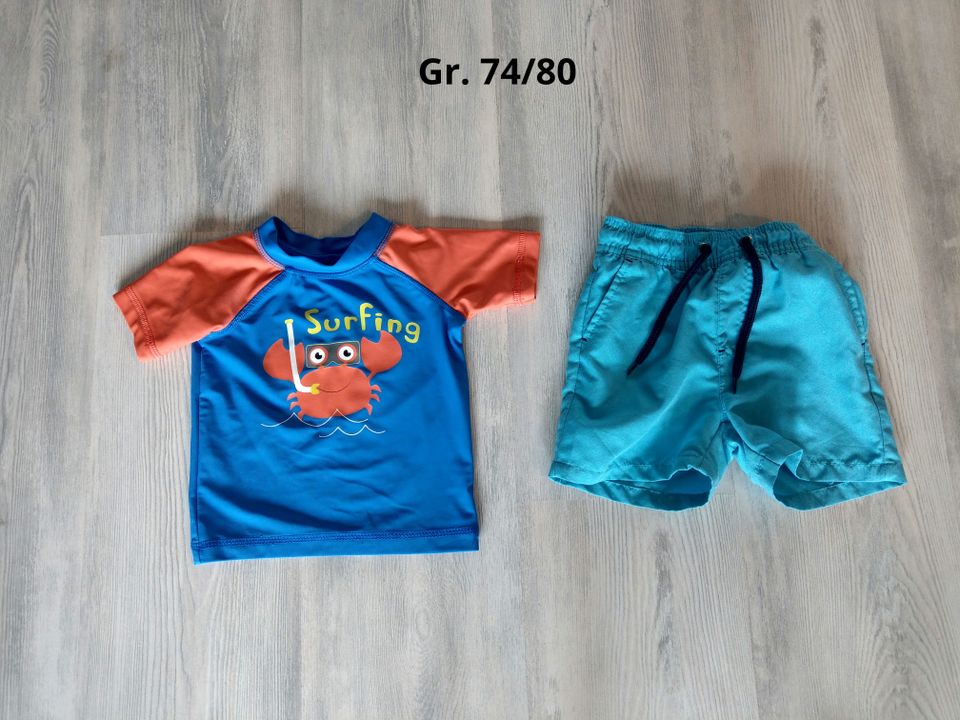 Baby Kind Junge Gr. 74/80 Badesachen Badehose Shorts UV Shirt in Drochtersen