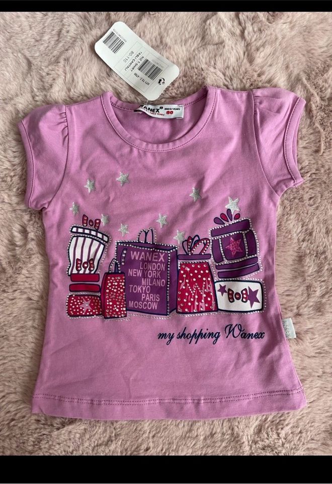 T-Shirt Lila mit Glitzersteinchen Mädchen in Heeßen