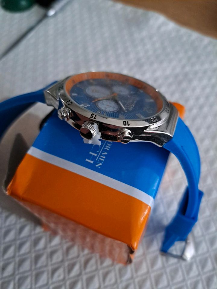 Nagelneue Herren Uhr von Atlas vor men, Farbe Blau - Orange . in Kornwestheim