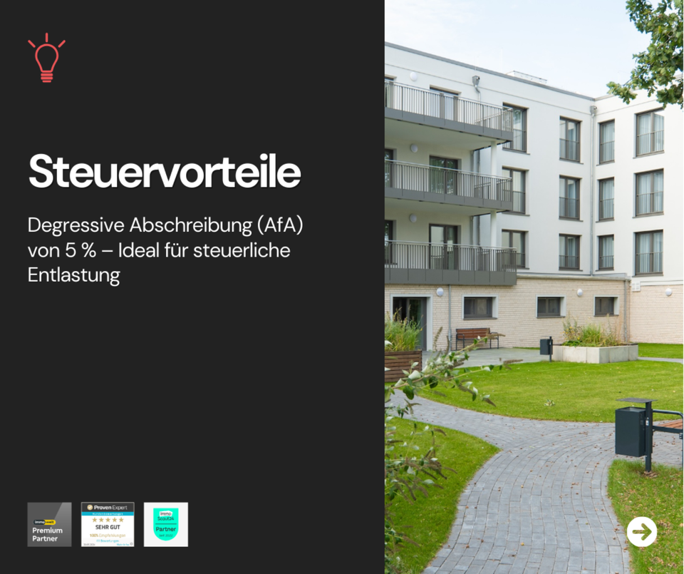 Angebot für Ärzte, Apotheker, Mediziner: Attraktive Steuervorteile, AfA, KfW, Kapitalanlage, Renditeobjekt, Betreutes Wohnen, Pflegeimmobilien